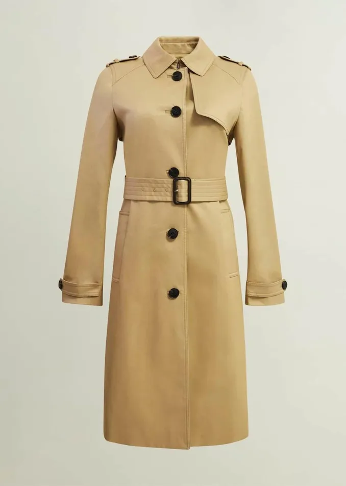 Women Coats and Jackets Hobbs Hallie Shower Resistant Trench Coat Fawn Beige