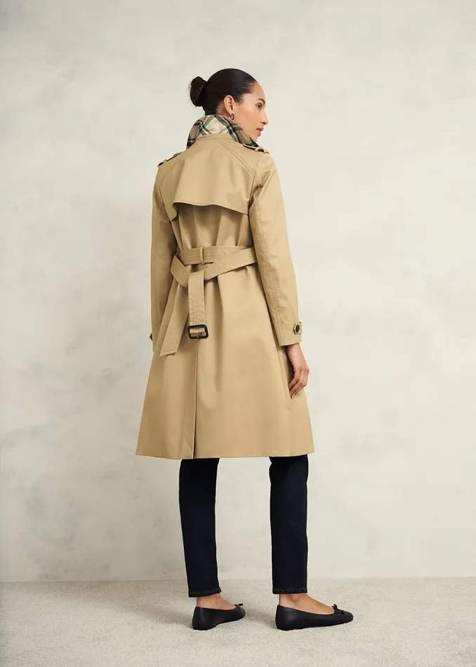 Women Coats and Jackets Hobbs Hallie Shower Resistant Trench Coat Fawn Beige