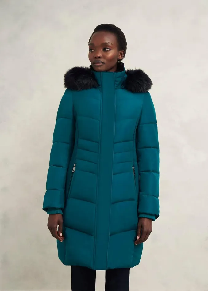 Women Coats and Jackets Hobbs Jaymie Puffer Kyanite Green