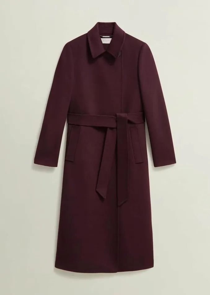 Women Coats and Jackets Hobbs Livia Wool Coat Malbec Purple