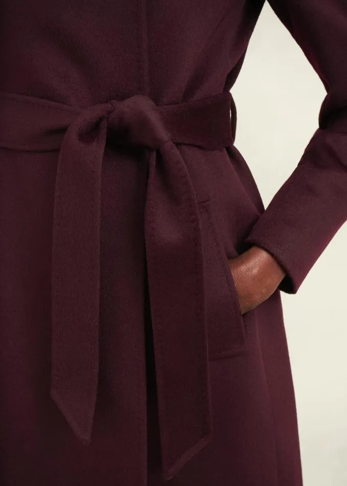 Women Coats and Jackets Hobbs Livia Wool Coat Malbec Purple