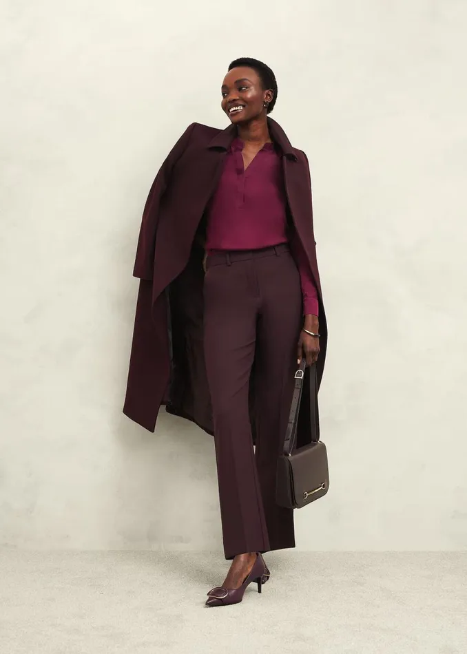 Women Coats and Jackets Hobbs Livia Wool Coat Malbec Purple