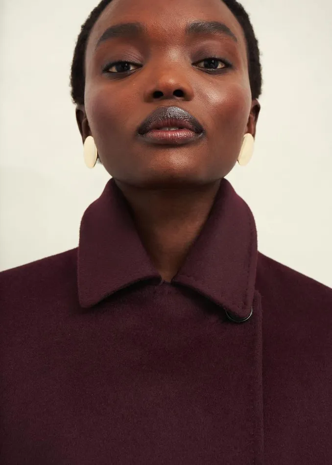 Women Coats and Jackets Hobbs Livia Wool Coat Malbec Purple