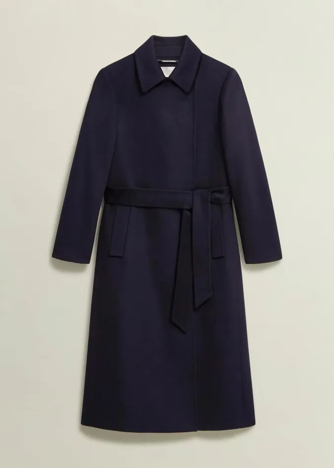 Women Coats and Jackets Hobbs Livia Wool Coat Navy