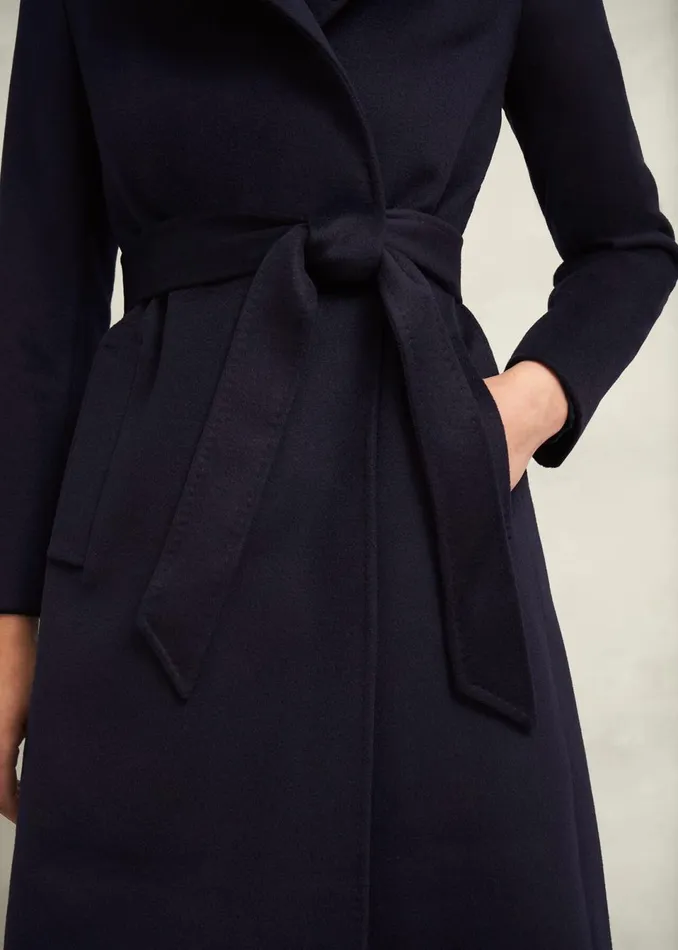 Women Coats and Jackets Hobbs Livia Wool Coat Navy