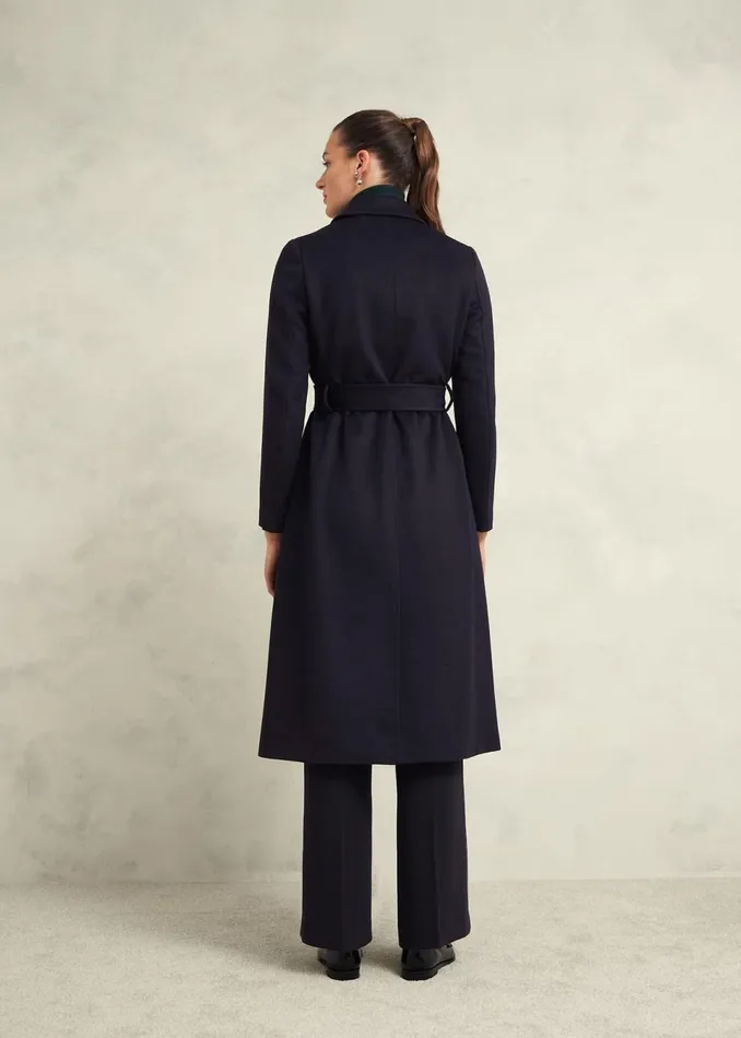 Women Coats and Jackets Hobbs Livia Wool Coat Navy