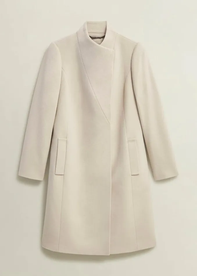 Women Coats and Jackets Hobbs Marissa Wool Coat Buff Grey