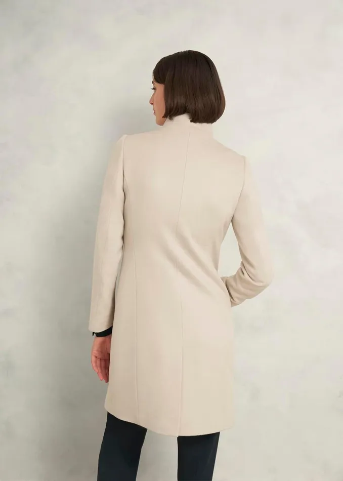Women Coats and Jackets Hobbs Marissa Wool Coat Buff Grey