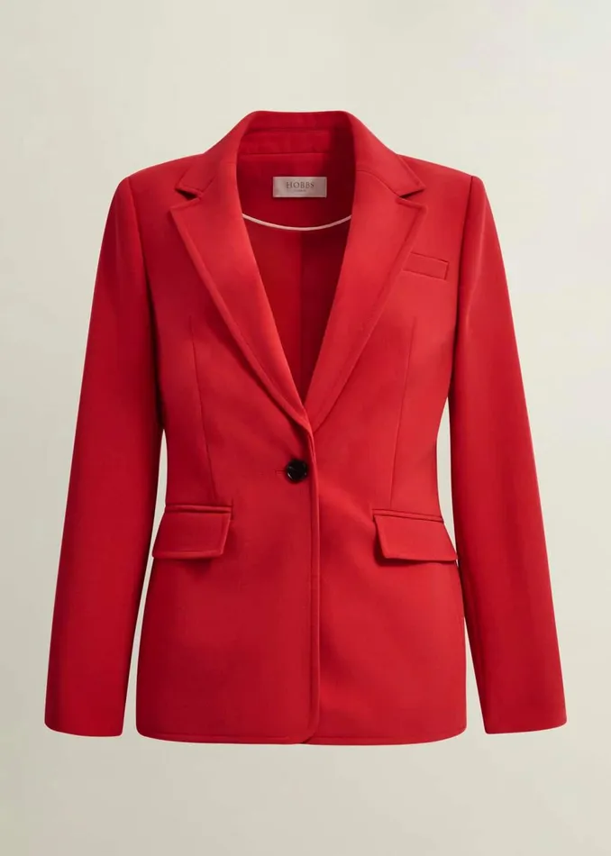 Women Coats and Jackets Hobbs Miley Suit Jacket Begonia Red