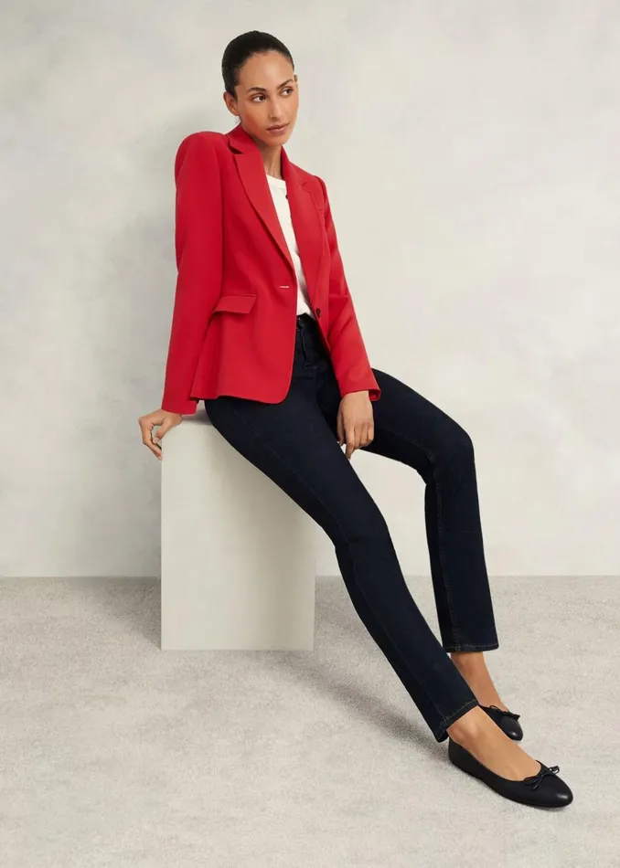 Women Coats and Jackets Hobbs Miley Suit Jacket Begonia Red