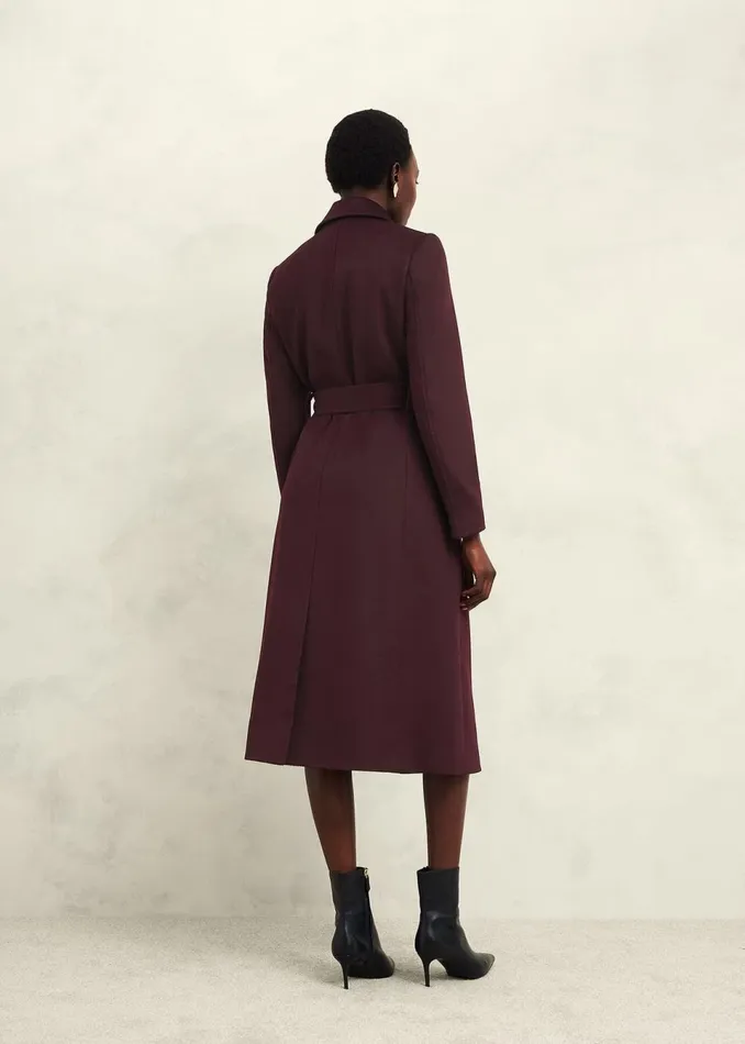 Women Coats and Jackets Hobbs Petite Livia Wool Coat Malbec Purple