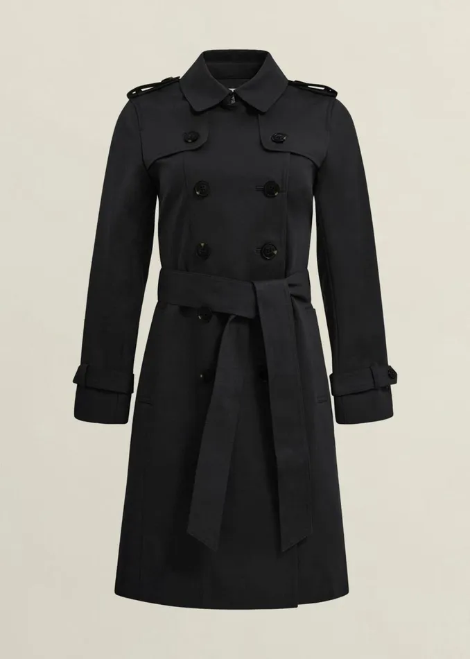 Women Coats and Jackets Hobbs Saskia Shower Resistant Trench Coat Black