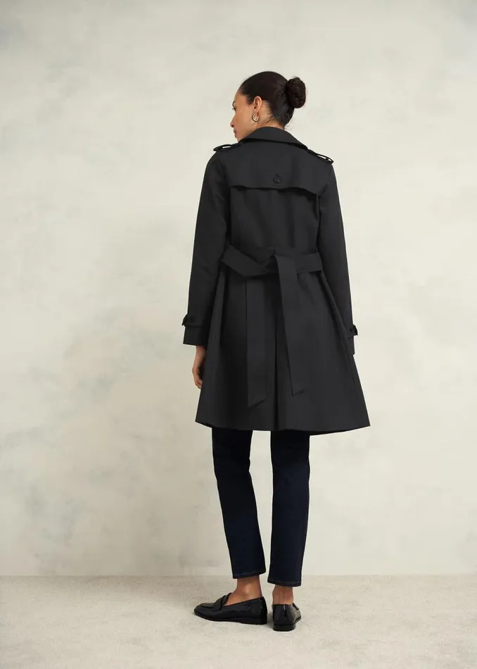 Women Coats and Jackets Hobbs Saskia Shower Resistant Trench Coat Black