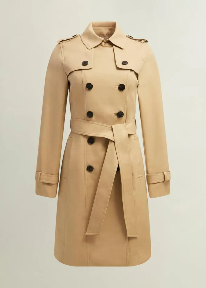 Women Coats and Jackets Hobbs Saskia Shower Resistant Trench Coat Tan