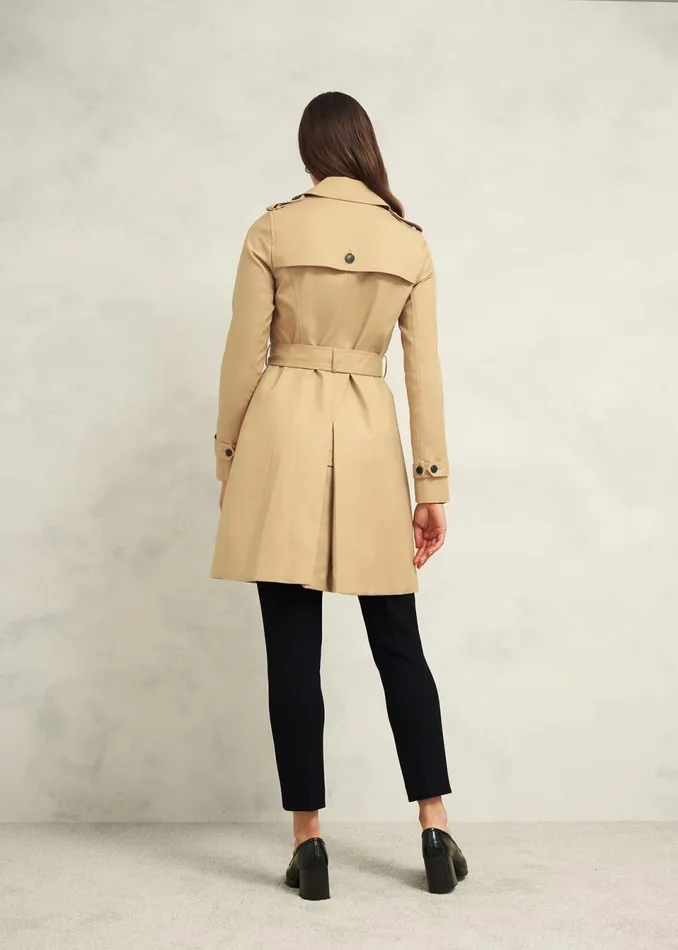 Women Coats and Jackets Hobbs Saskia Shower Resistant Trench Coat Tan