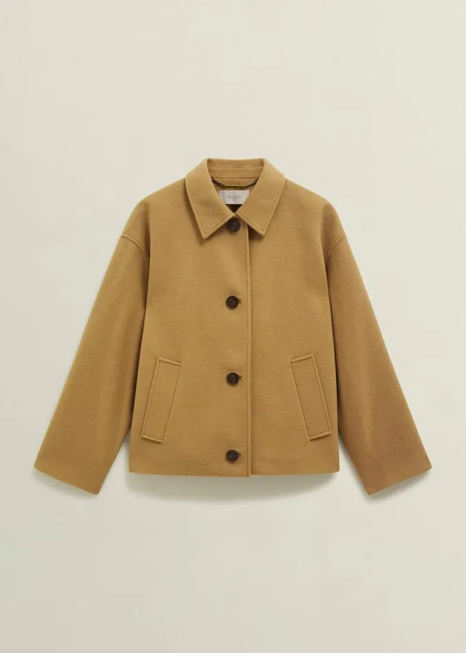 Women Coats and Jackets Hobbs Zoe Wool Blend Jacket Hobbs Camel