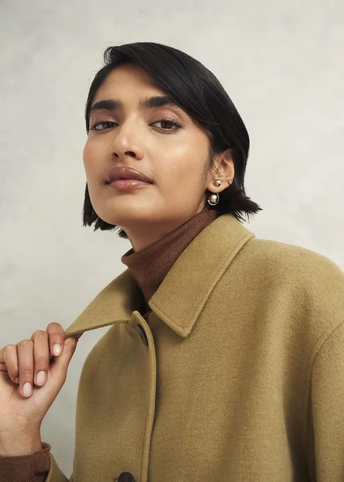 Women Coats and Jackets Hobbs Zoe Wool Blend Jacket Hobbs Camel