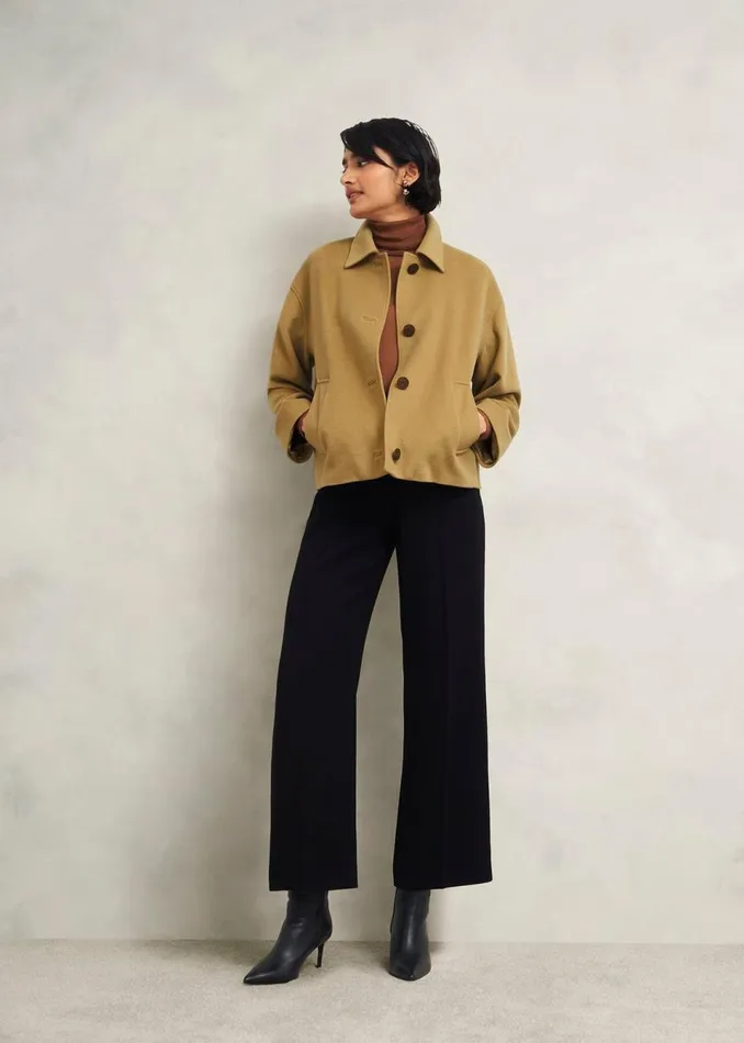 Women Coats and Jackets Hobbs Zoe Wool Blend Jacket Hobbs Camel