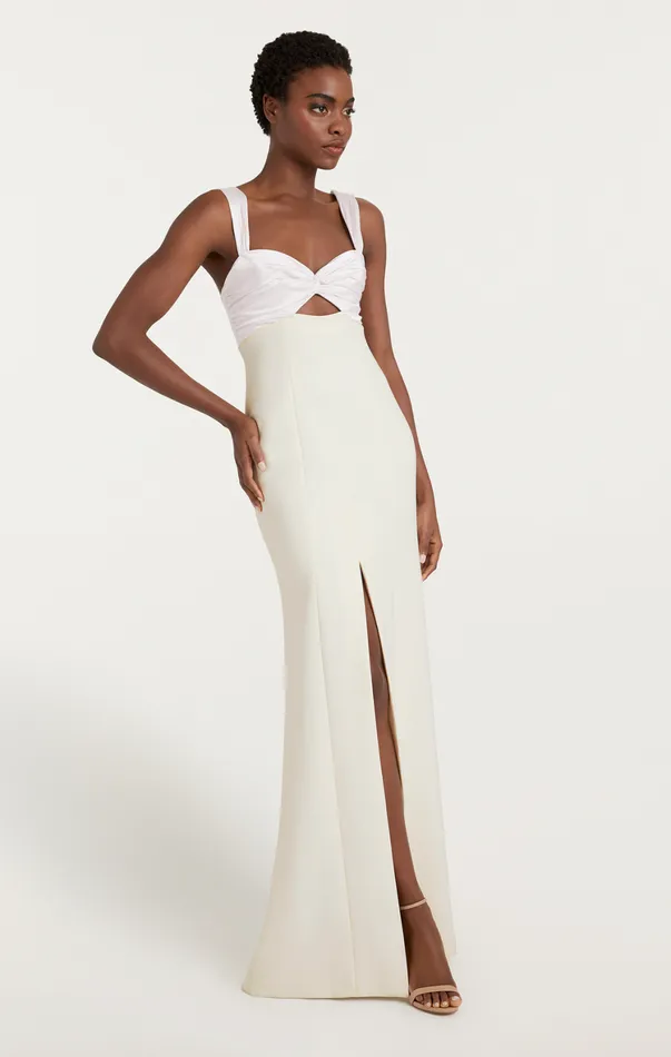 Women Cocktail and Evening Cinq Sept Jillie Gown Ivory