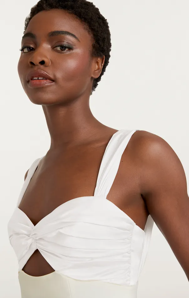 Women Cocktail and Evening Cinq Sept Jillie Gown Ivory