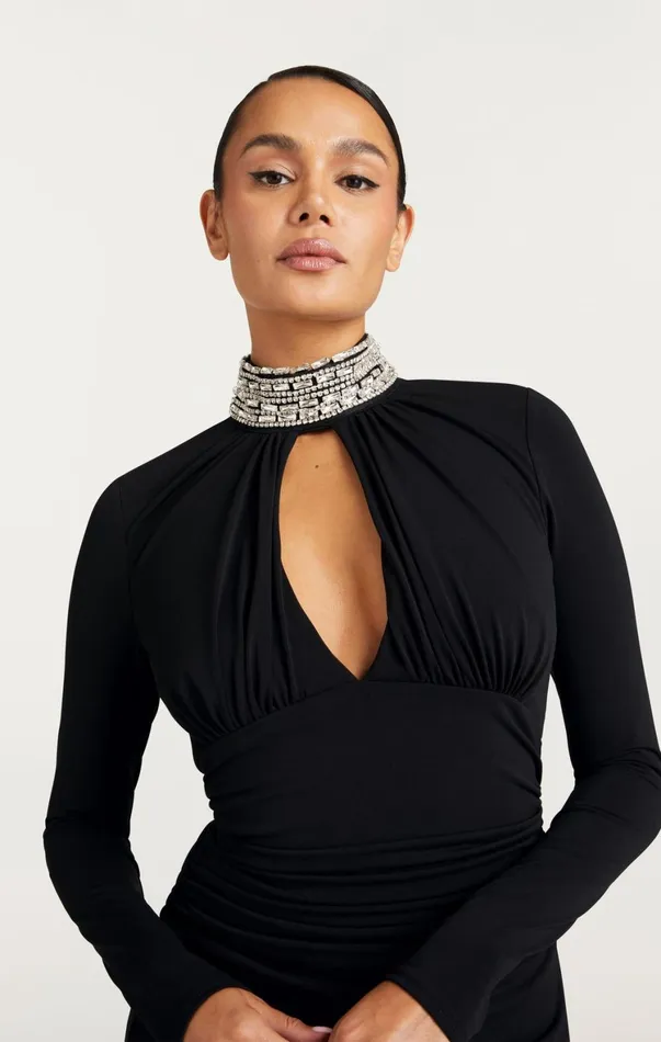 Women Cocktail and Evening Cinq Sept Kimbra Gown Black