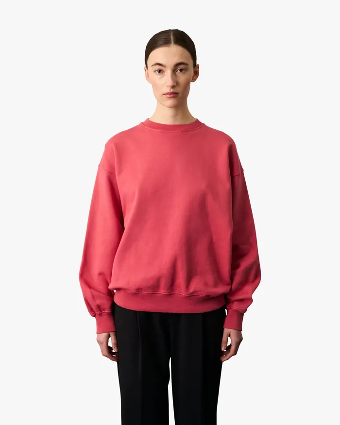 Women Colorfulstandard Organic Oversized Crew 8211 Raspberry Pink Crewneck Sweatshirts