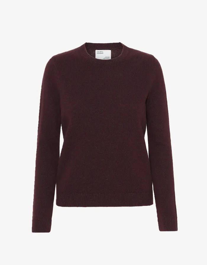 Women Colorfulstandard Women Classic Merino Wool Crew 8211 Oxblood Red Knit Sweaters