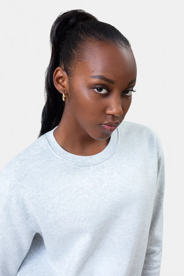 Women Colorfulstandard Women Classic Organic Crew 8211 Faded Grey Crewneck Sweatshirts