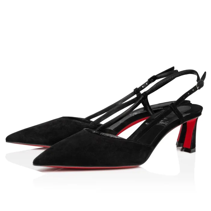Women Condoroline 55 Mm Sling Back Pumps 8211 Veau Velours 8211 Black Christian Louboutin Pumps