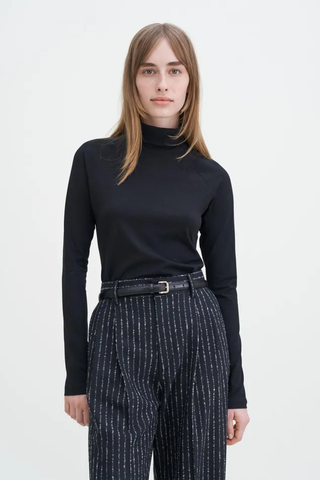 Women Cotton Turtleneck Top Black Filippa K Tops