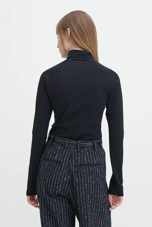 Women Cotton Turtleneck Top Black Filippa K Tops