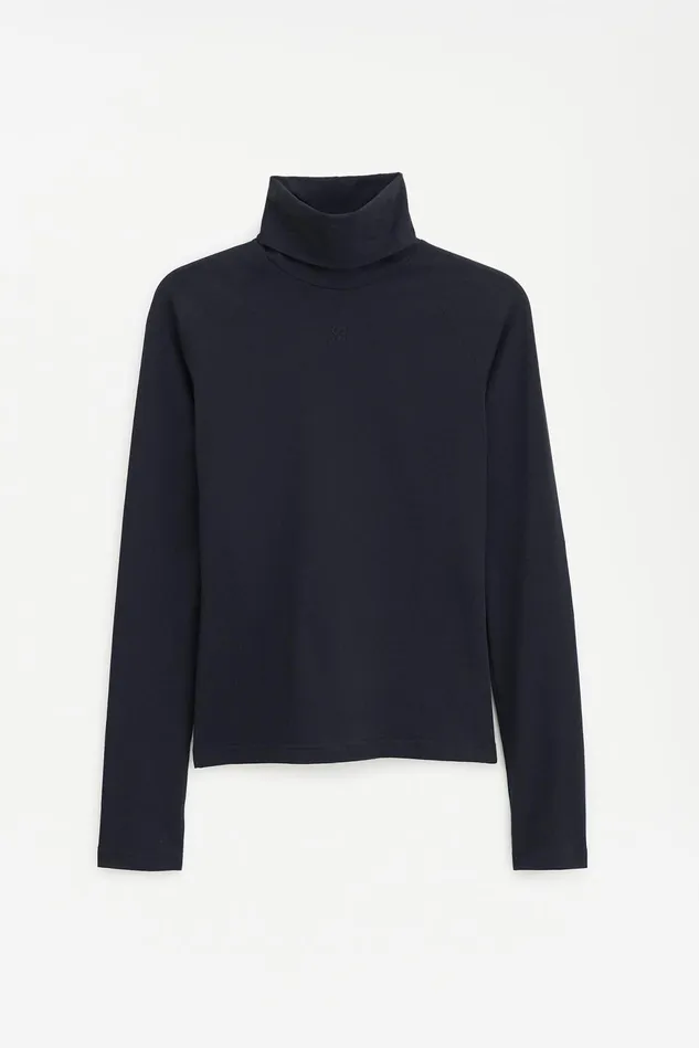 Women Cotton Turtleneck Top Black Filippa K Tops