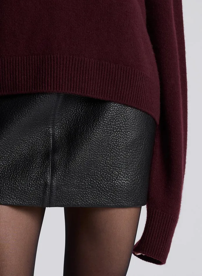 Women Cowan Leather Mini Skirt Black ALC Skirts