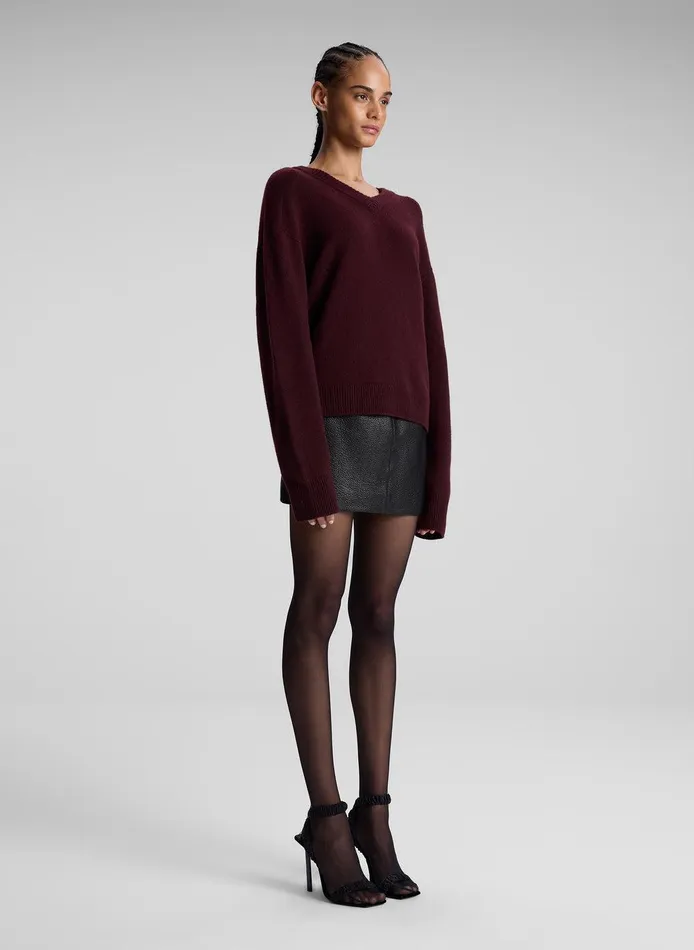 Women Cowan Leather Mini Skirt Black ALC Skirts