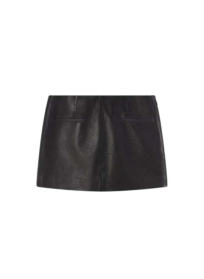 Women Cowan Leather Mini Skirt Black ALC Skirts