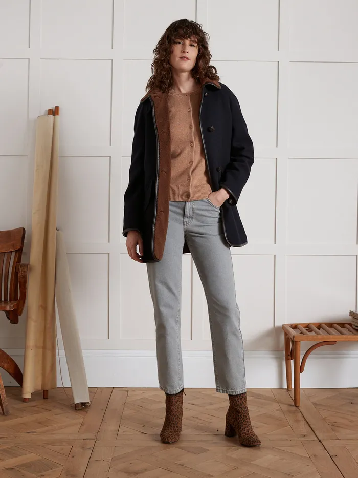 Women Cyrillus Clothing Claire Mom Organic Cotton Jeans With EcoFriendly Wash Denim Gris Clair