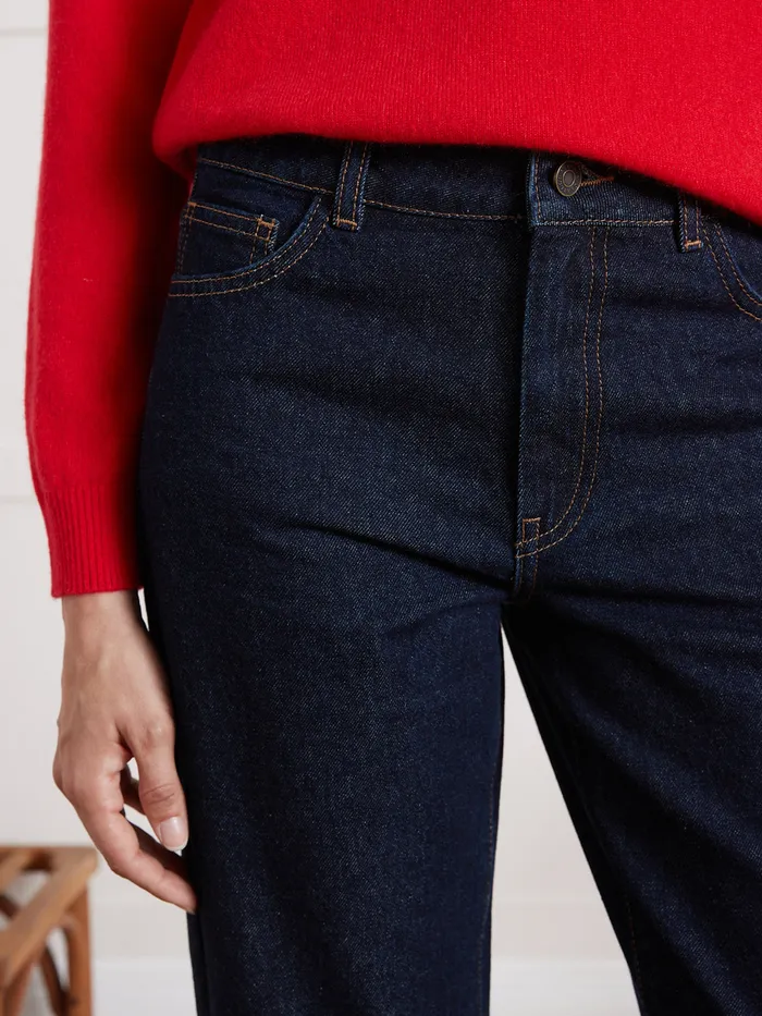 Women Cyrillus Clothing Claire Organic Cotton Mom Jeans With EcoFriendly Wash Denim Brut