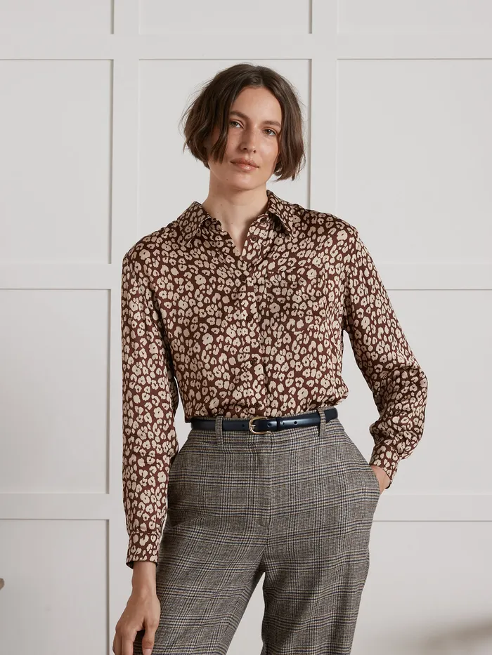 Women Cyrillus Clothing Fauve Print Shirt Imp Fauve