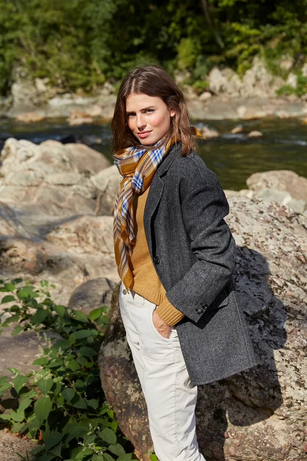 Women Cyrillus Clothing Herringbone Woollen Jacket