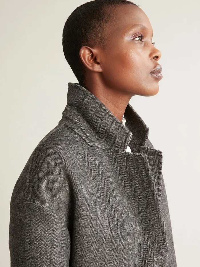 Women Cyrillus Clothing Herringbone Woollen Jacket