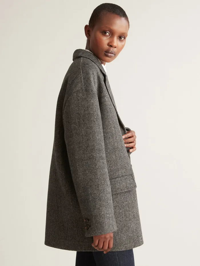 Women Cyrillus Clothing Herringbone Woollen Jacket