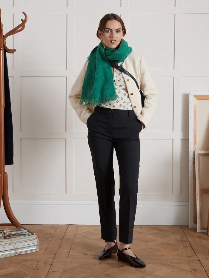 Women Cyrillus Clothing Lea Cigarette Trousers Encre