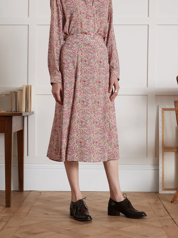 Women Cyrillus Clothing MidLength Babingon Print Skirt Made With Liberty Fabric 8211 The Limited Collection Lib Babington Rose