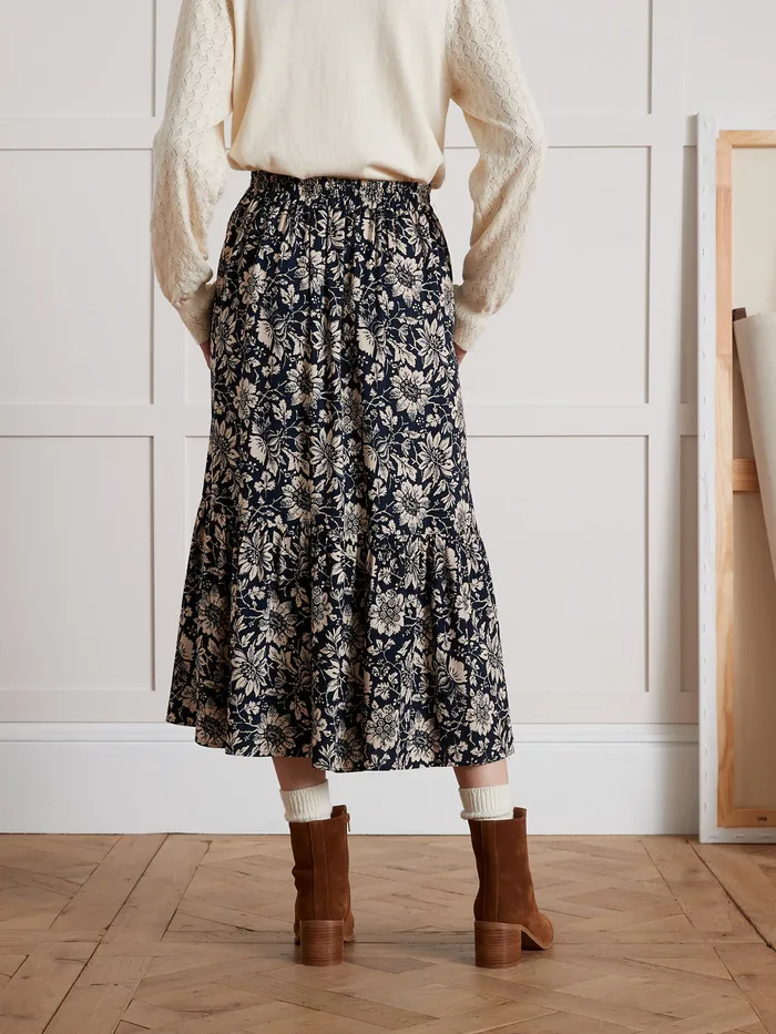 Women Cyrillus Clothing MidLength Pablo Piatti Print Skirt Imp Rosae