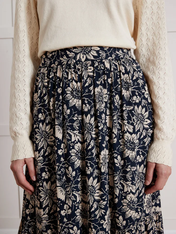 Women Cyrillus Clothing MidLength Pablo Piatti Print Skirt Imp Rosae