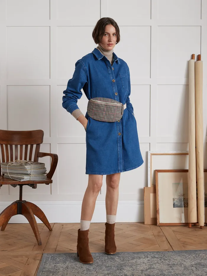 Women Cyrillus Clothing Organic Cotton Denim ShirtDress Denim Stone