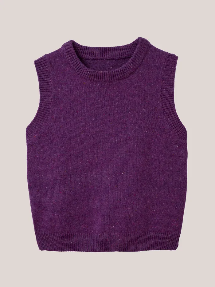 Women Cyrillus Clothing Sleeveless Sarah Sweater 8211 Apaches Collection Violet