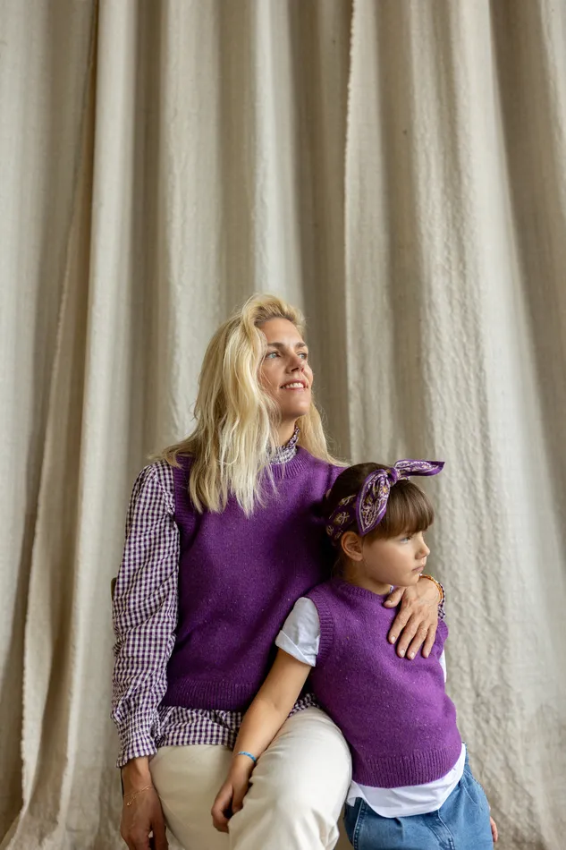 Women Cyrillus Clothing Sleeveless Sarah Sweater 8211 Apaches Collection Violet