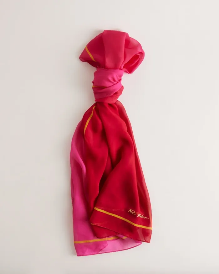 Women DAAVINA 8211 Ombre Effect Silk Chiffon Scarf Red Ted Baker Scarves