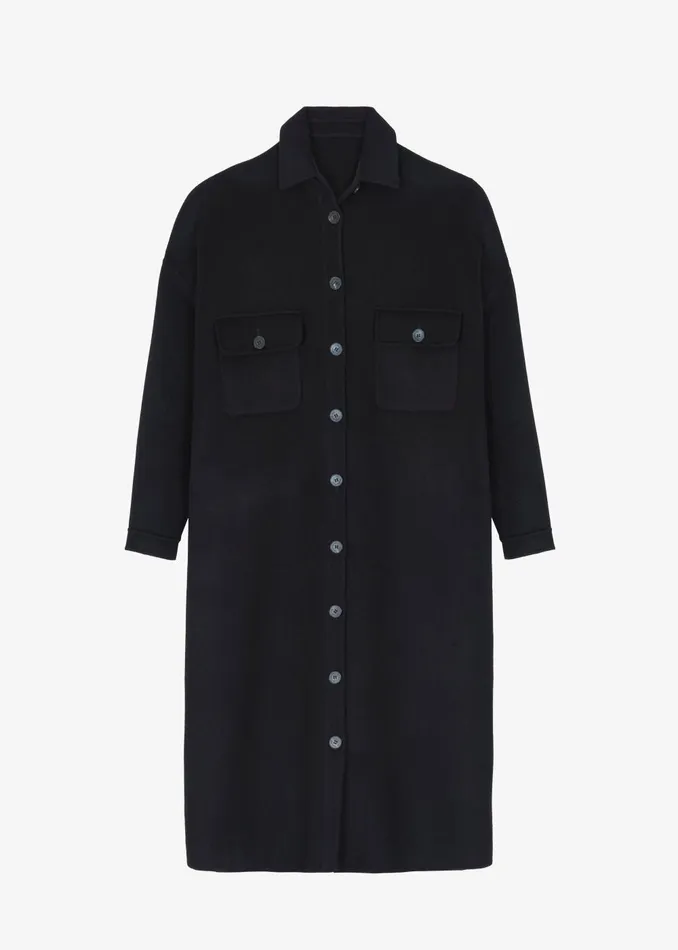 Women Dallas Wool Overcoat 8211 Black The Frankie Shop Outerwear